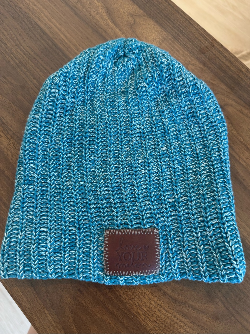 Love Your Melon Teal Blue Marled Knit Beanie